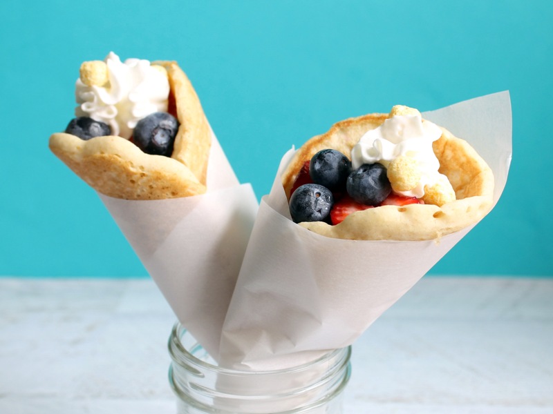 pancake cones -- breakfast recipe
