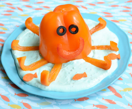 Food Art: Octopus Veggie Dip · Kix Cereal