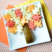 Food Art: A Fall Leaf Fruit Tree